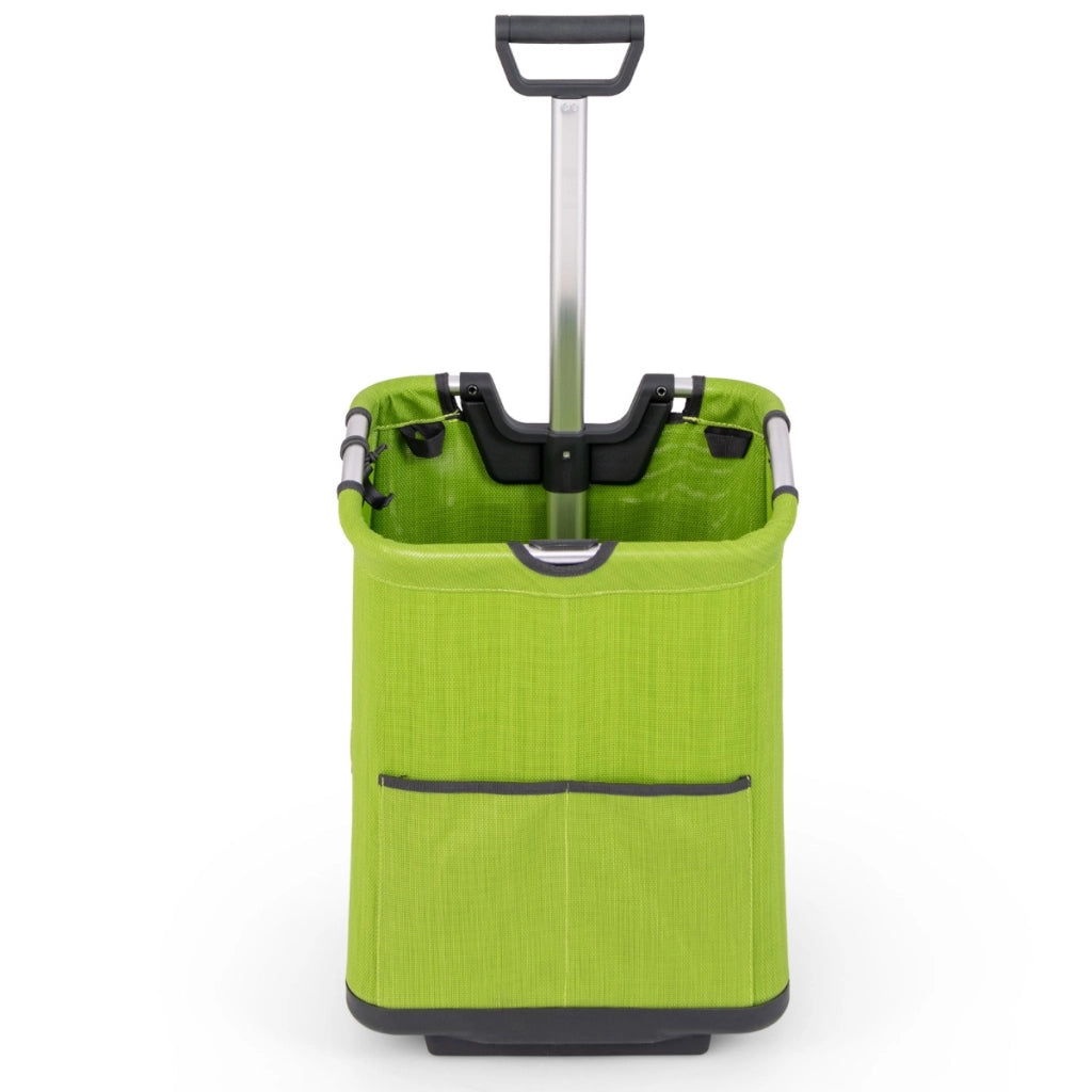 50L Carrello portaspesa pieghevole con 3 tasche e manomobile telescopica telaio in alluminio-Carrello da utilit¨¤ Verde