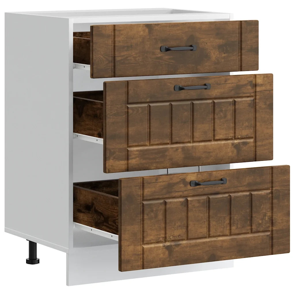 Base da Cucina Lucca Rovere Fumo in Legno Multistrato 854274