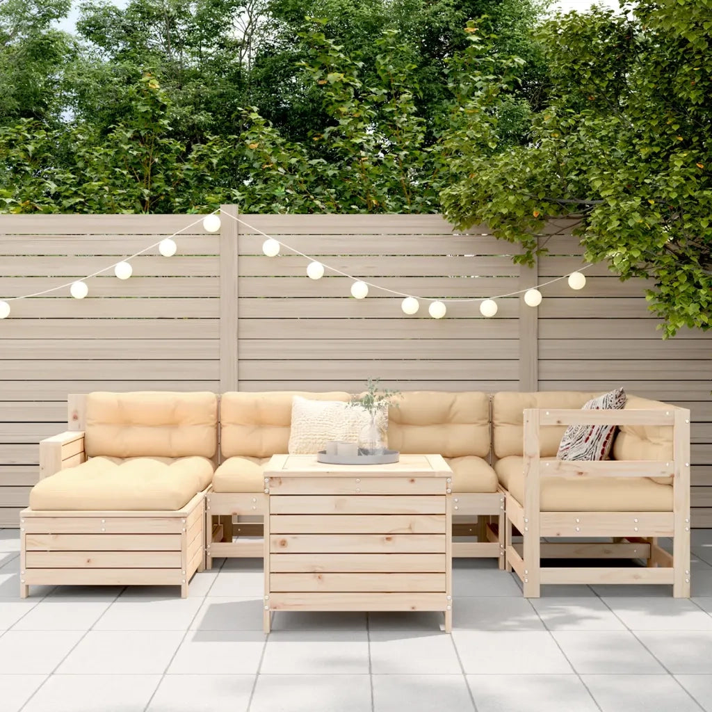 Set Divani da Giardino 7 pz in Legno Massello di Pinocod mxl 93003