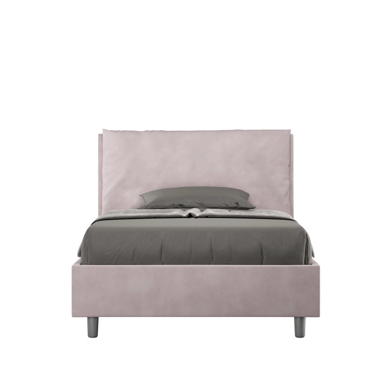 Letto imbottito Piazza e mezzo 120x210 cm Large - Contenitore,Glicine,Microfibra