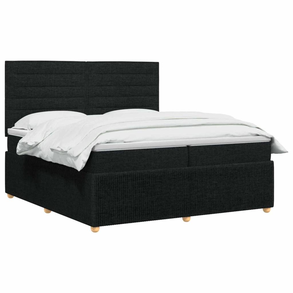 Letto box spring con materasso Nero 200 x 200 cm Tessuto 3454468