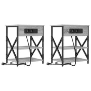 Set di 2 Comodini | Armadio da Notte | Mobiletto da notte Grigio Sonoma 41 x 31 x 51 cm