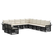 Set Divano da Giardino 11 pcs Nero polyrattan 3434881