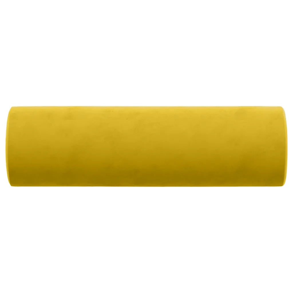 Cuscini Decorativi 2 pz Giallo Ã˜15x50 cm in Velluto