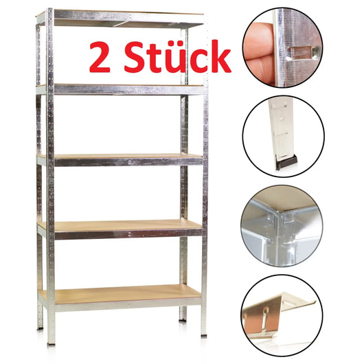 Set di 2 ripiani resistenti 90 x 40 x 180 cm, base in MDF