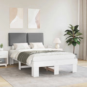 Letto con Testiera Rivestita Grigio chiaro 120 x 190 cm