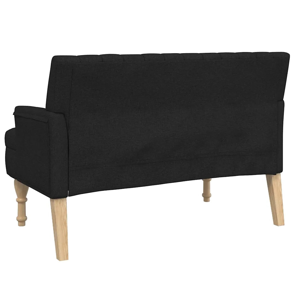 Panca con Cuscini Nera 113x64,5x75,5 cm in Tessuto CFW5899288