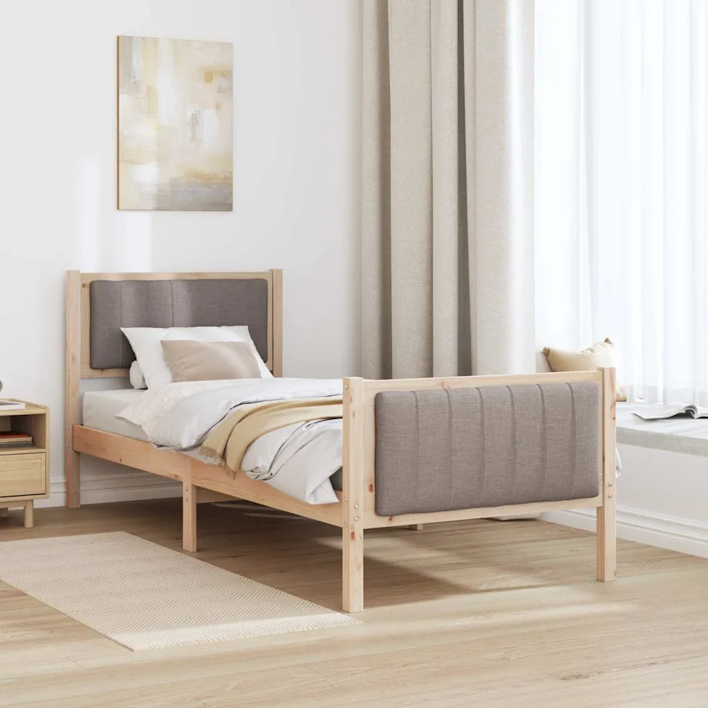 Struttura del Letto con testiera Marrone e taupe 80 x 200 cm