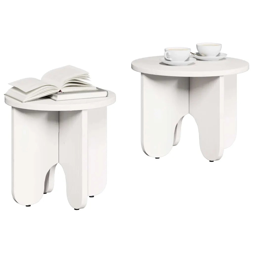 vidaXL Tavolino da salotto 2 pcs Bianco 39.5 x 39.5 x 30 cm