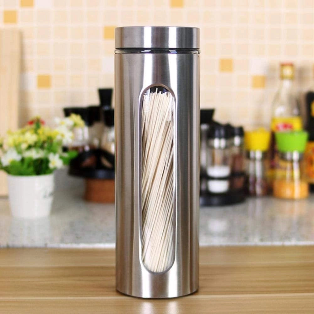 Trade Shop - Contenitori Per Alimenti In Acciaio Per Tè Spezie Caffè Biscotti Zucchero 30.5cm -