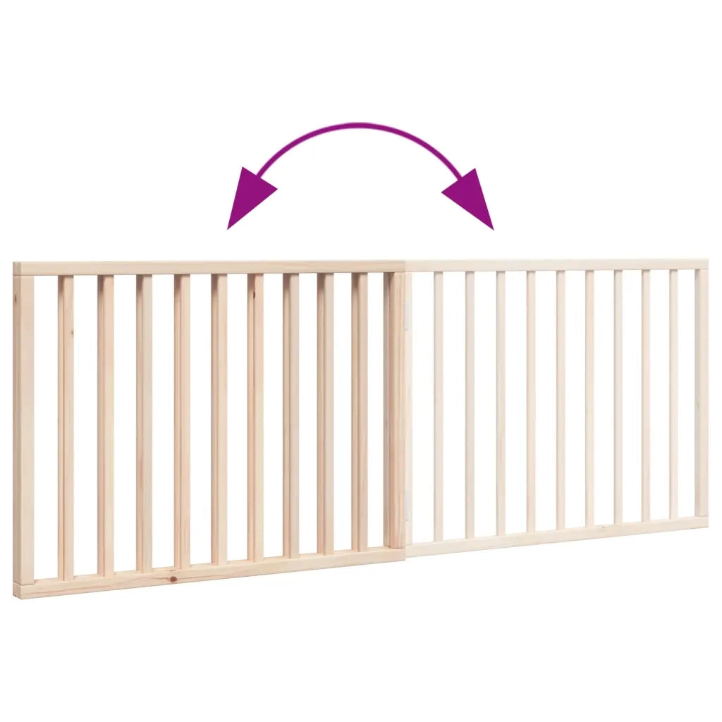 Cancelletto per cani pieghevole 2 pannelli 160 cm in legno di pioppo 352176