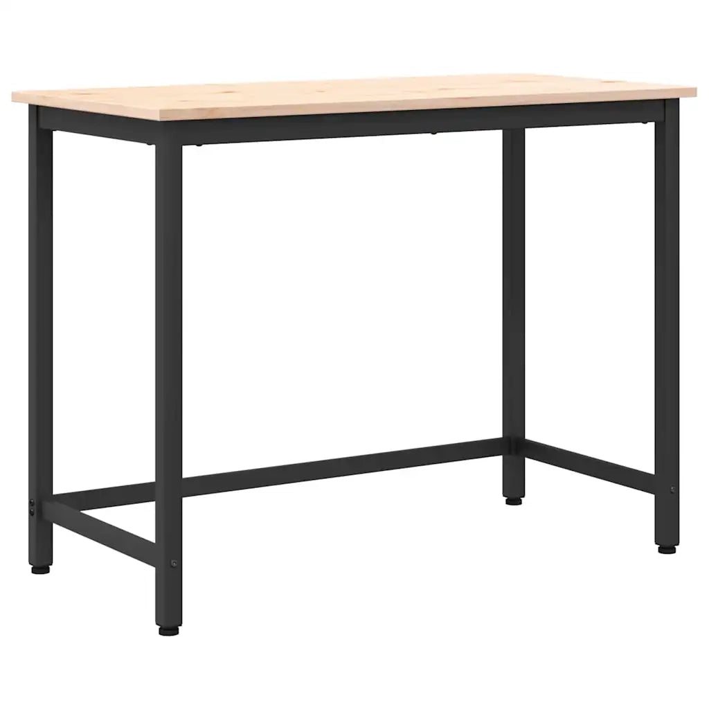 tavolo Naturale 100 x 50 x 77 cm Legno ingegnerizzato e acciaio 873792