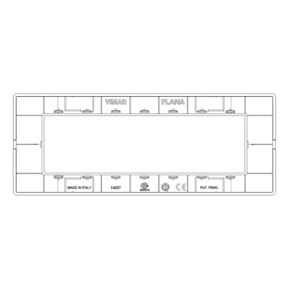 Placca vimar modello plana 7 moduli tecnopolimero 14657 *** colore reflex neve, confezione 1