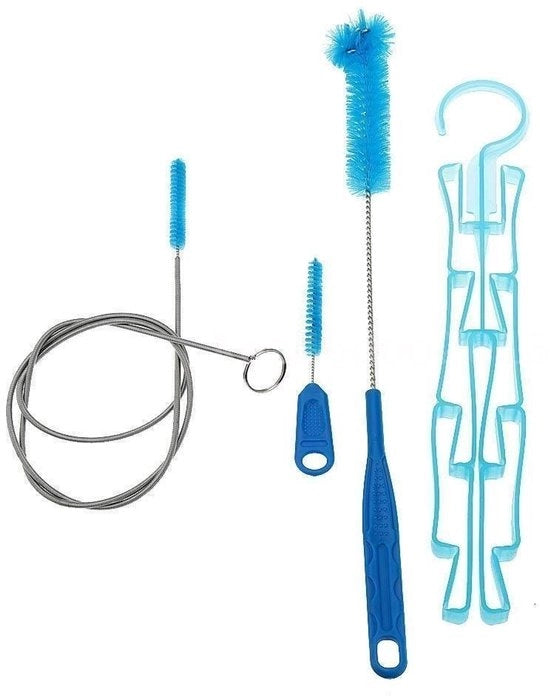Kit di Pulizia 4-in-1 - Spazzola Grande - Spazzola Piccola - Spazzola Lunga - Raccordo - Materiale Nylon/PP - Resistente al Calore Acqua