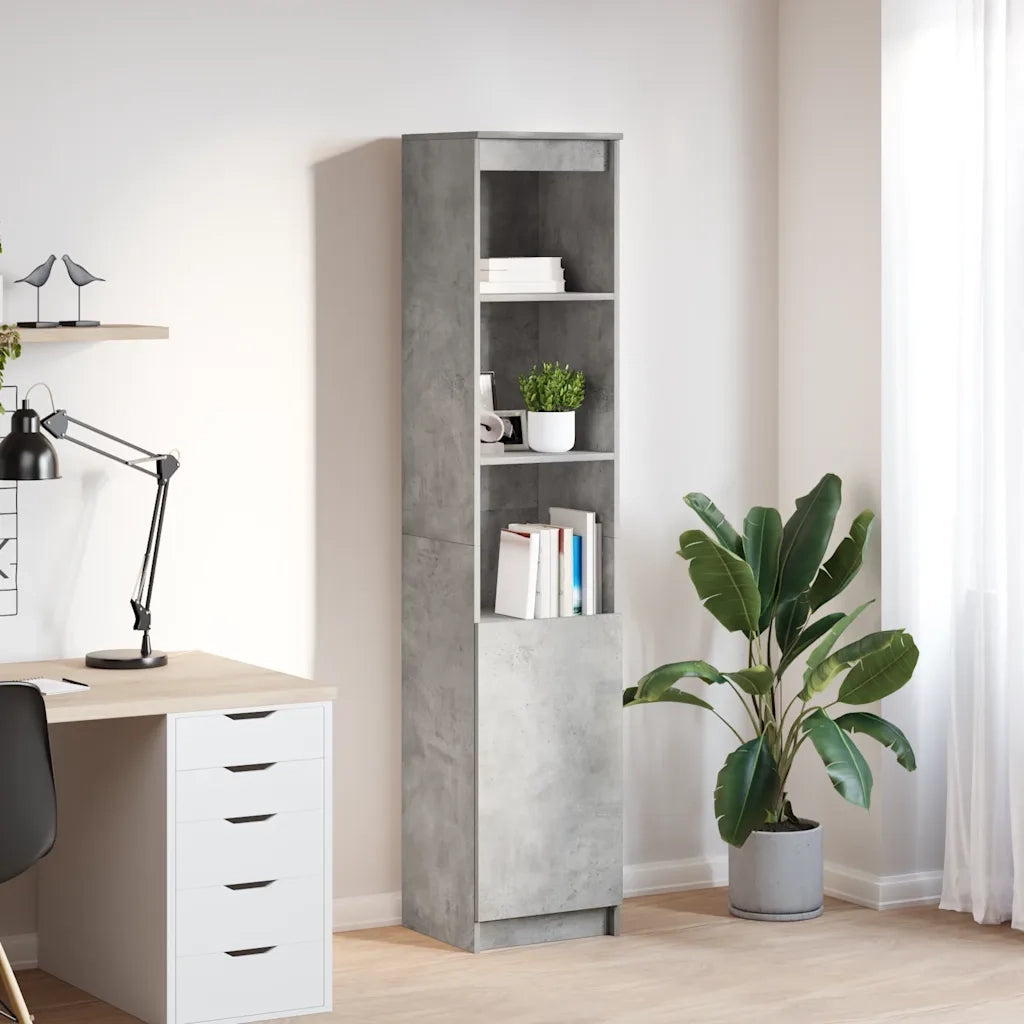 Credenza Grigio Cemento 37,5x35x180 cm in Legno Multistrato 861673