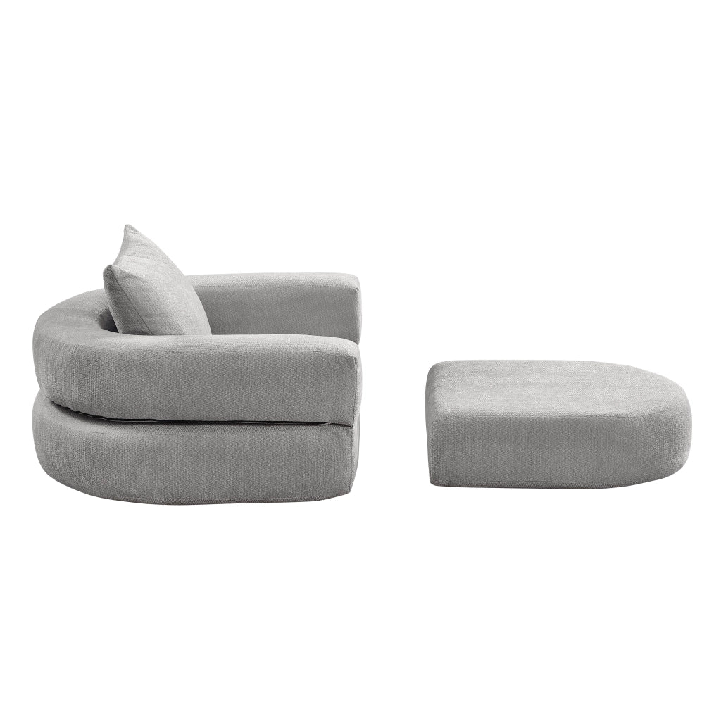 DIVANO MODULARE SEZIONALE, stile minimal, grigio chiaro, in ciniglia