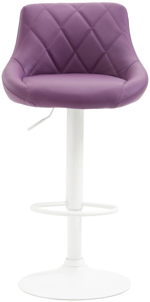 Sgabello Lazio in similpelle viola,bianco