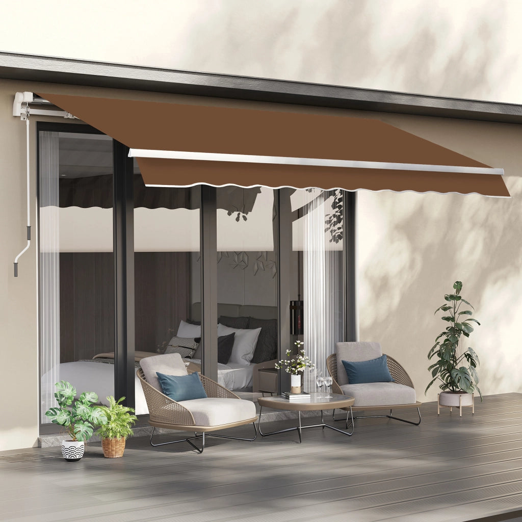 Tenda da Sole a Braccio Estensibile con Manovella ¨C Xylo ¨C Alluminio Poliestere 295x245 cm Marrone