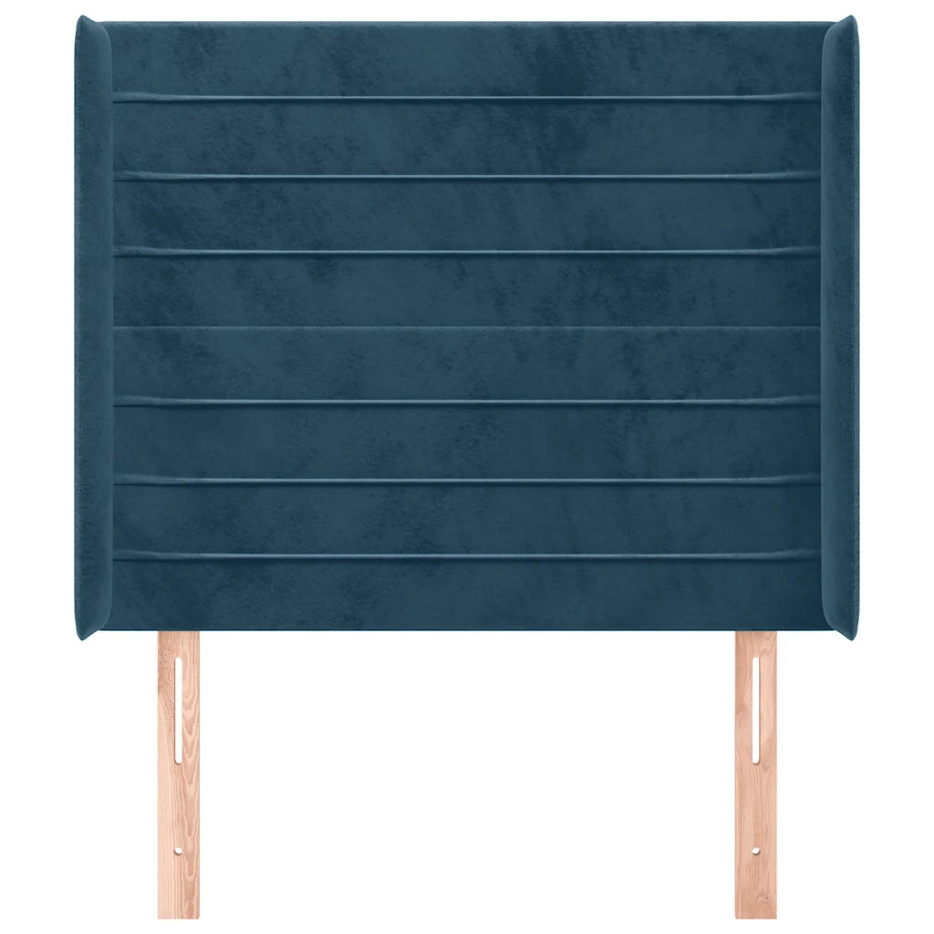 Testiera ad Orecchio Blu Scuro 83x16x118/128 cm in Velluto 3119754