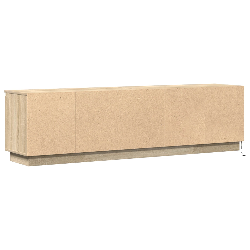 Mobile TV  con LED Rovere Sonoma 180x38x49 cm Legno ingegnerizzato