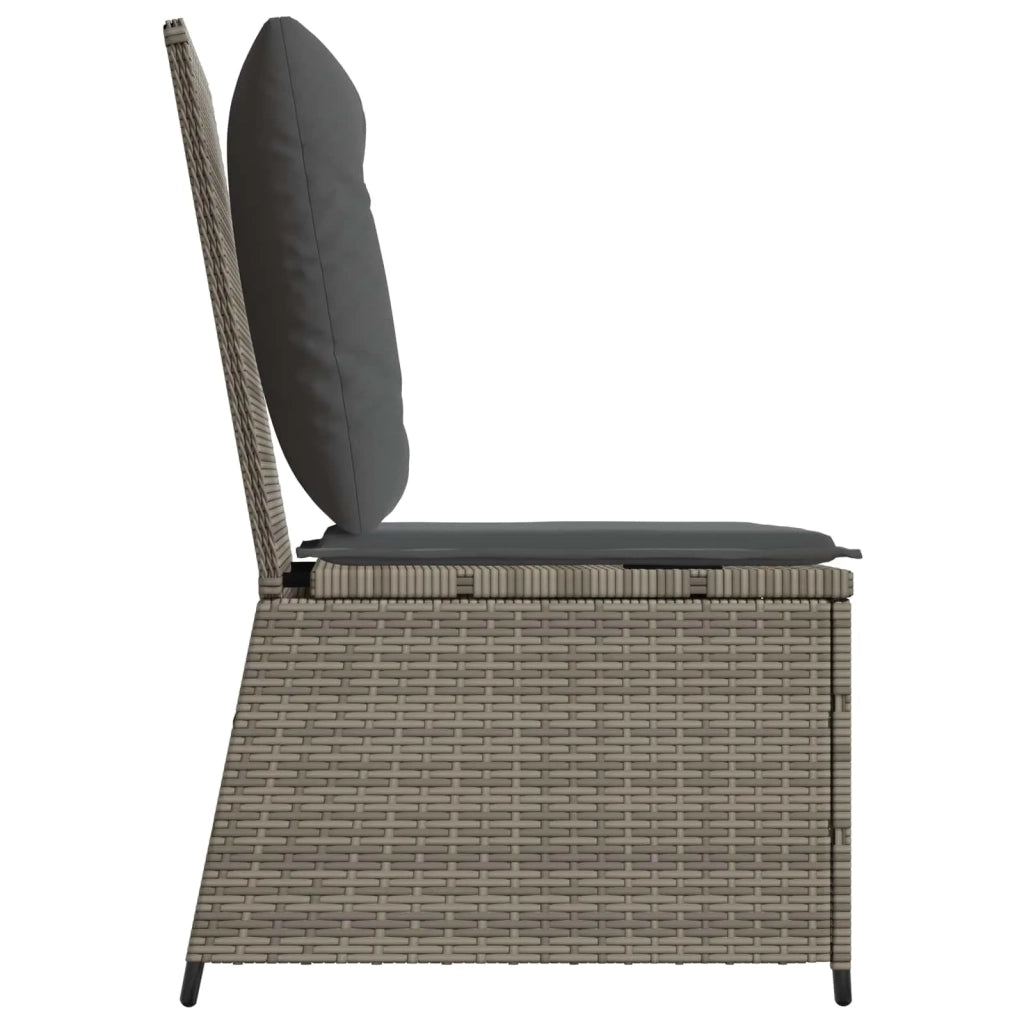 Divano da giardino con cuscino-Sofa da Giardino-Divano da esterno Grigio polyrattan