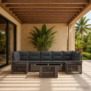 Set Divano da Giardino 8 pz Grigio e Grigio Scuro polyrattan 3436604