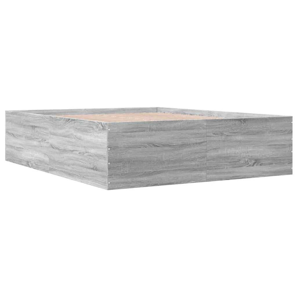 Letto matrimoniale | Letto per adulti | Giroletto Grigio Sonoma 160x200 cm in Legno Multistrato