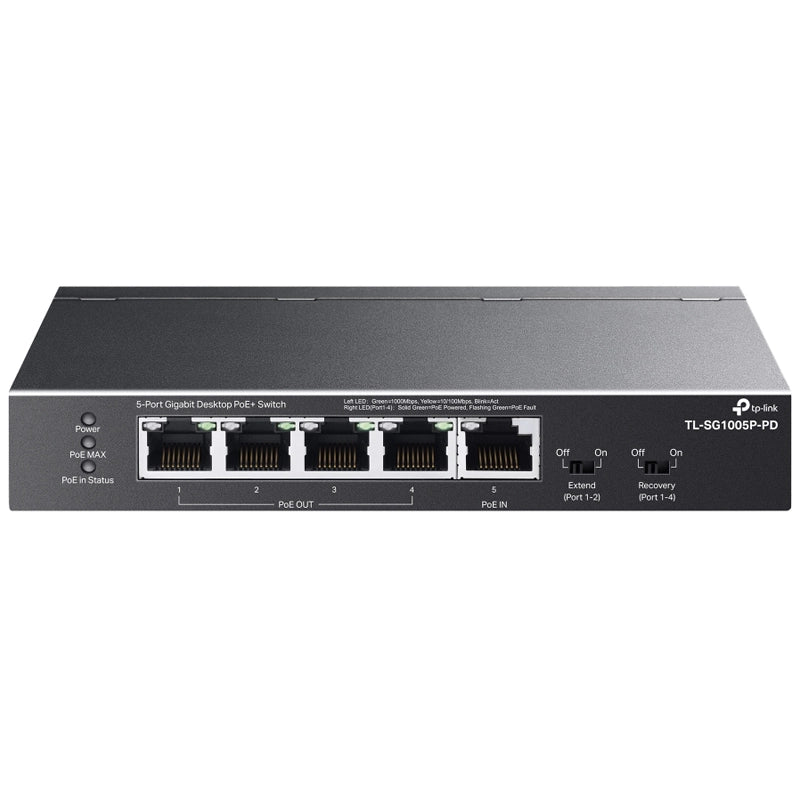 TP-LINK TL-SG1005P-PD - SWITCH DESKTOP 5 PORTE GIGABIT - 4 POE OUT E 1 POE IN