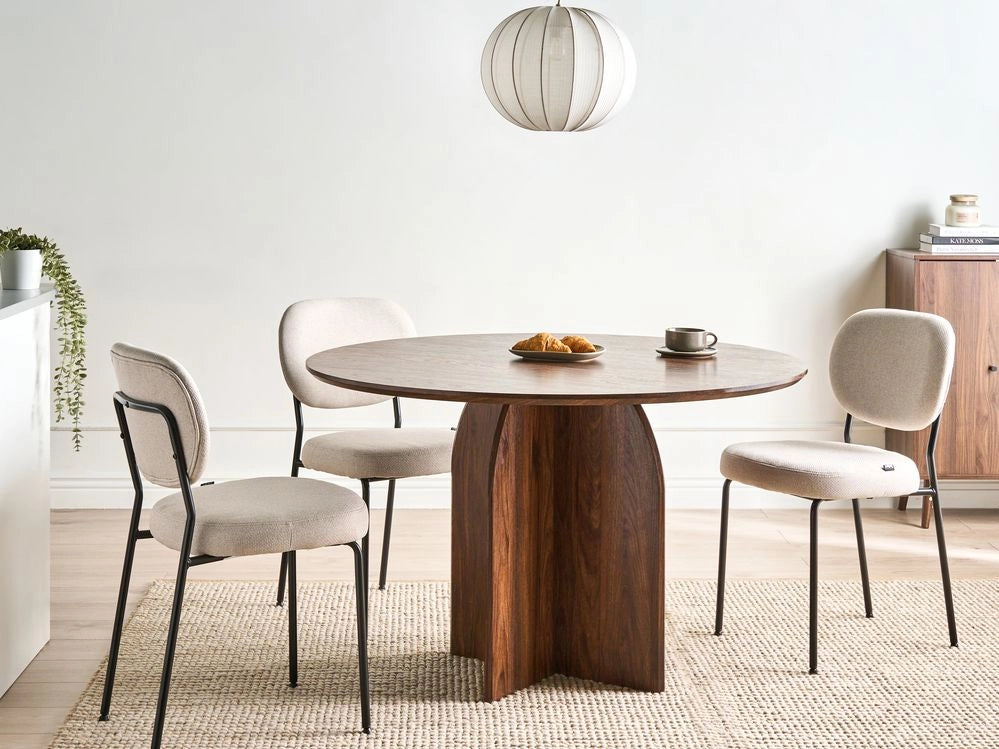 Tavolo da pranzo moderno con struttura in MDF ø 120 cm Mobili per il soggiorno Marrone scuro Yarra