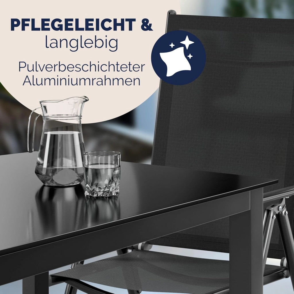 ® Tavolo e Sedie da Giardino Alluminio Bern 7 pz Schienale Regolabile Set da Pranzo Esterno