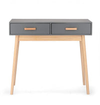 Consolle 2 Cassetti 90x40x79 cm Ordinary in Legno Grigio