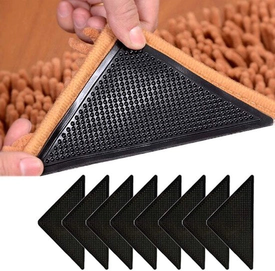 Tappeto di protezione antiscivolo per pavimenti in legno duro, supporto antiscivolo per tappeti, mattonelle, anti-curva, lavabile, tappeto di protezione riciclabile per pavimenti in laminato, legno, 8 pezzi