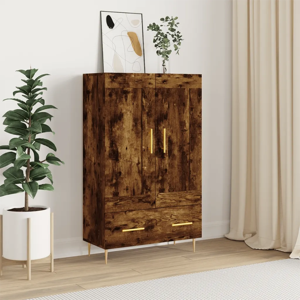 Credenza-Buffet-Armadio da cucina Rovere Fumo 69,5x31x115 cm in Legno Multistrato 682691