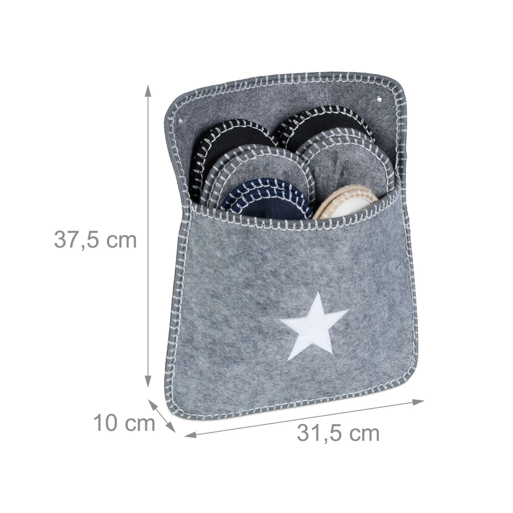 Set di 6 pantofole per ospiti antiscivolo in feltro pratiche e comode da indossare in feltro grigio 13_0015583