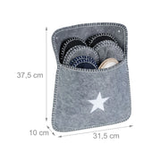 Set di 6 pantofole per ospiti antiscivolo in feltro pratiche e comode da indossare in feltro grigio 13_0015583