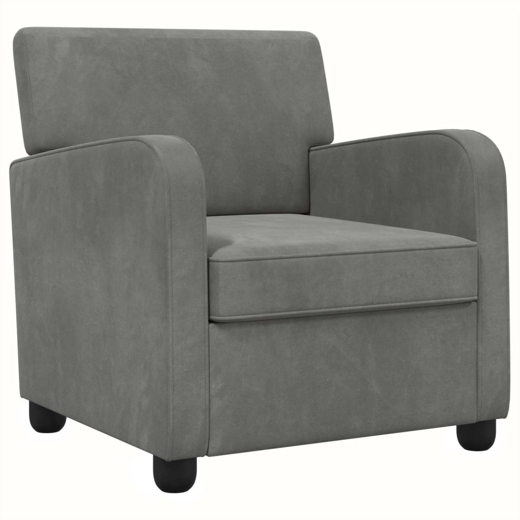 Poltrona Grigio Scuro Velluto 42043413