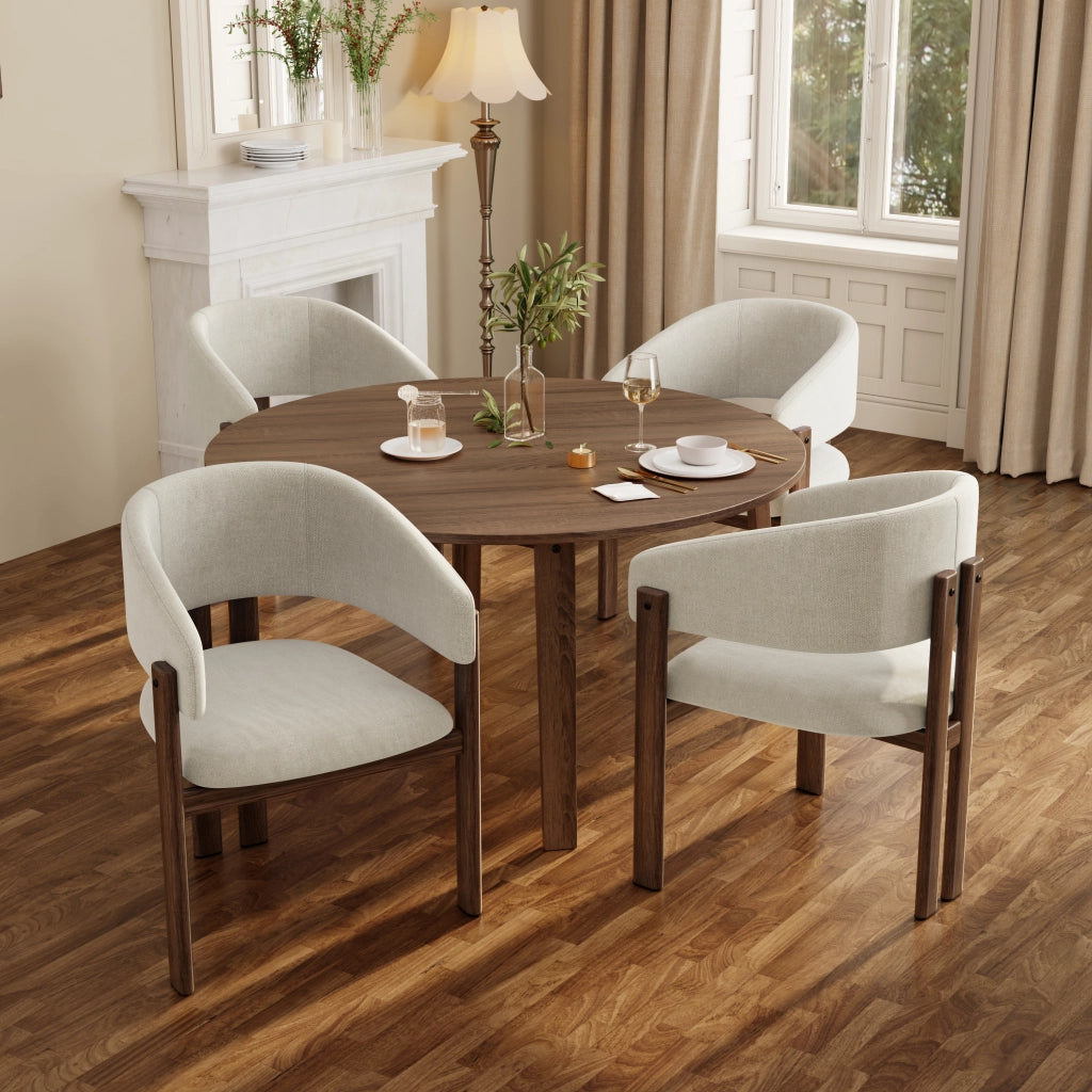 SEDIA da pranzo Set da 2 pezzi con braccioli 73,2x69,01x42,49 cm beige/walnut