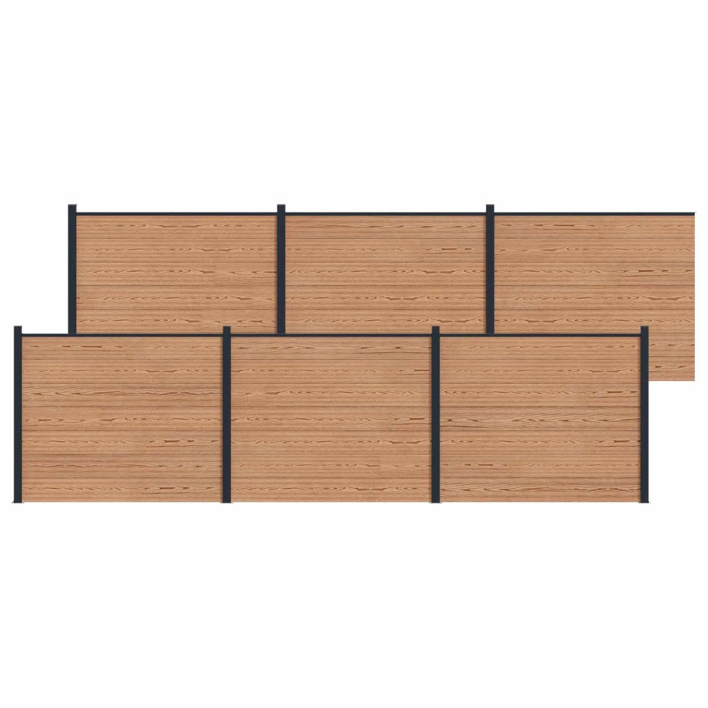 Pannello di Recinzione 6 pcs WPC e Alluminio Marrone 3429461