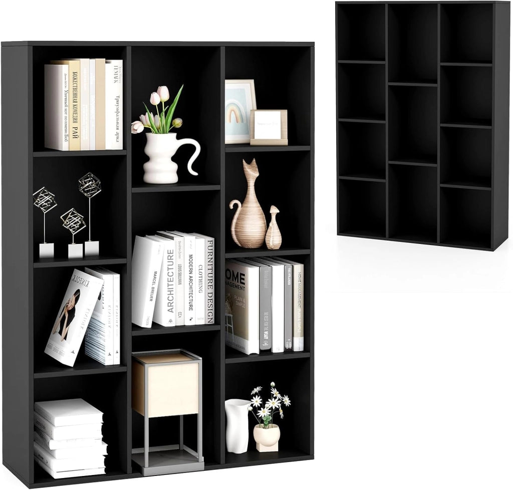 Libreria Aperta con 11 Scomparti, Libreria a Cubi, Arredamento Casa, Scaffale da Ufficio, 74 x 24 x 106 cm (Marrone)