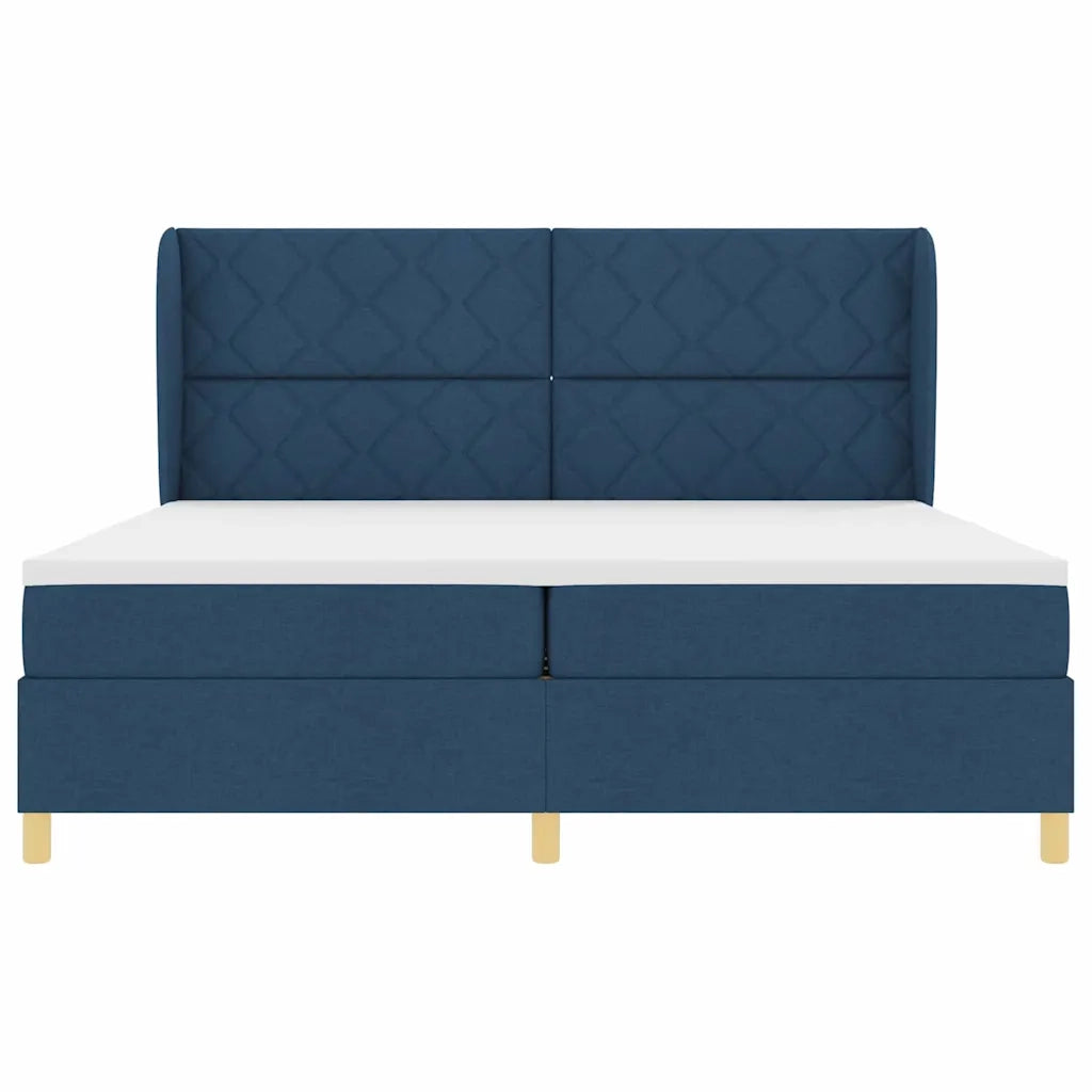 Letto a molle con materasso Blu 200 x 200 cm Tessuto 3340843