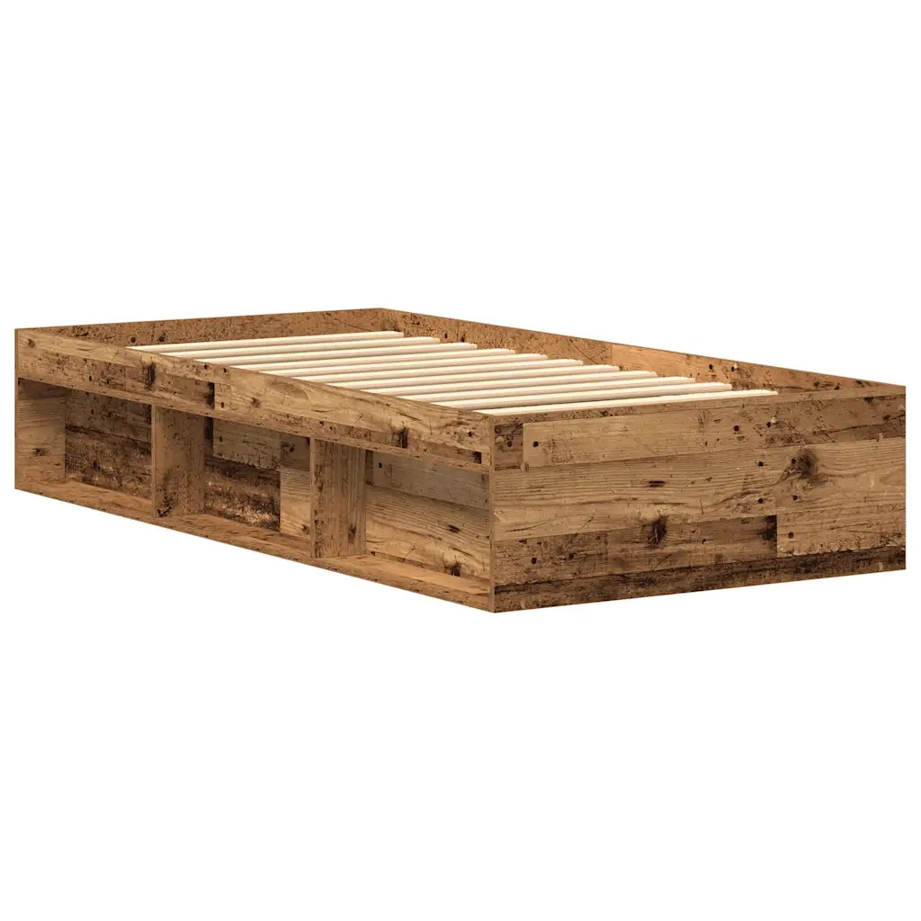 vidaXL Giroletto senza Materasso Legno Antico 75x190 cm in Truciolato