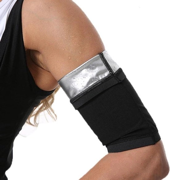 Set di 2 bracciali per sauna - elastici regolabili e ideali per fitness per uomini e donne (nero)