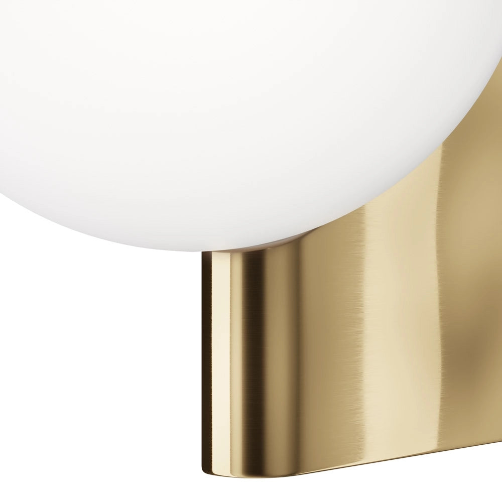 Applique Contemporanea Avant-Garde In Metallo Ottone 1 Luce Con Diffusore Bianco