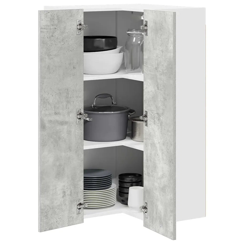 Armadio pensile Grigio Cemento e Bianco 57 x 57 x 100 cm