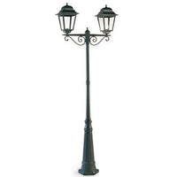 Lampada Palo Alto Due Luci per Giardino Colore Nero per Esterno Linea Maxi Quadrata Livos