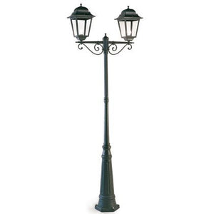 Lampada Palo Alto Due Luci per Giardino Colore Nero per Esterno Linea Maxi Quadrata Livos