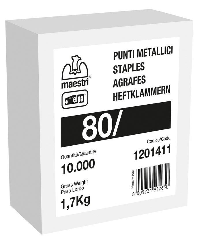 maestri punti per spillatrice art. 80/10 pz 10.000 galvanizzati cod:ferx.97165