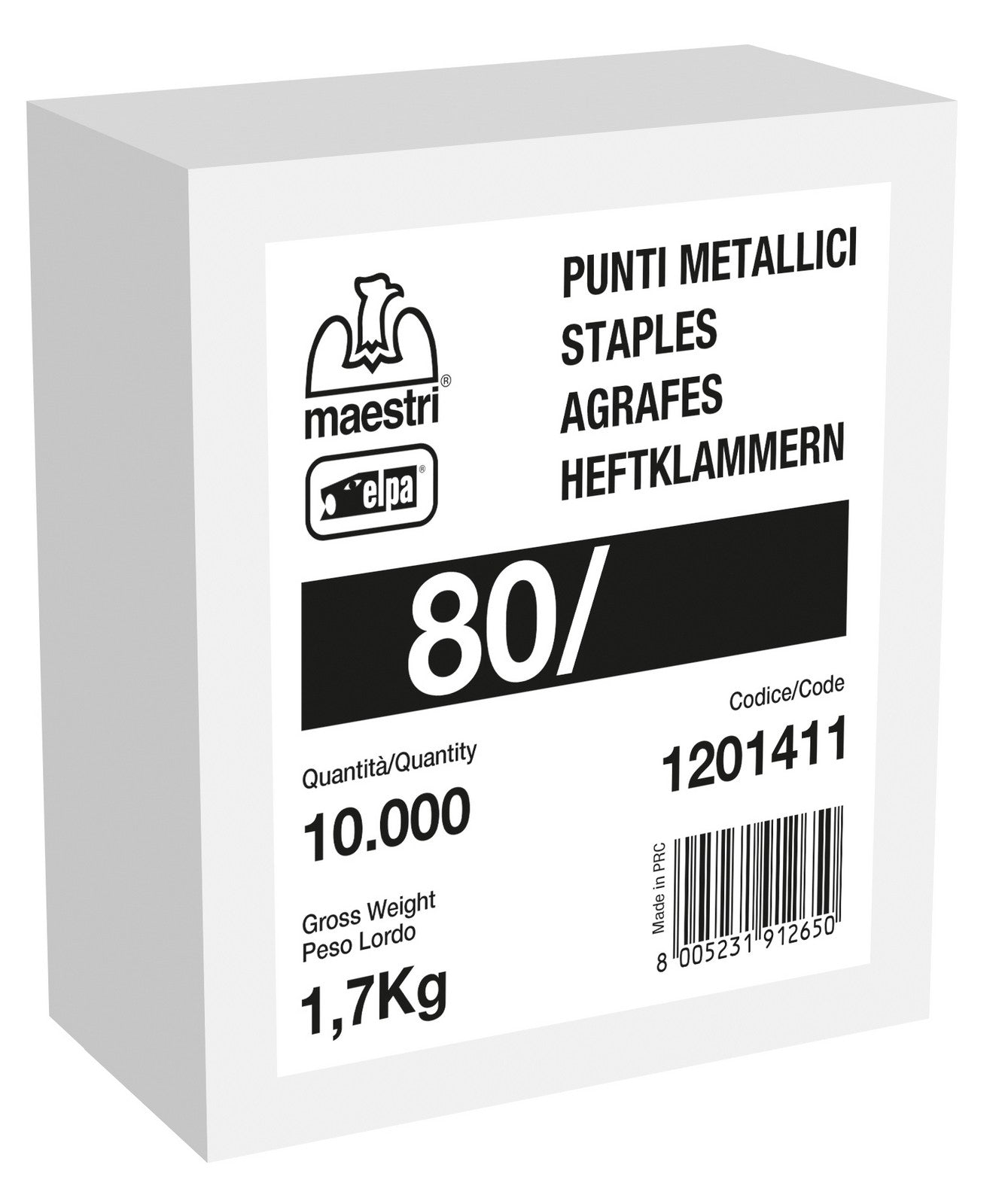 maestri punti per spillatrice art. 80/12 pz 10.000 galvanizzati cod:ferx.97166