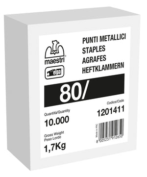 maestri punti per spillatrice art. 80/12 pz 10.000 galvanizzati cod:ferx.97166