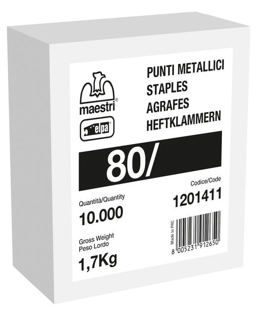 maestri punti per spillatrice art. 80/14 pz 10.000 galvanizzati cod:ferx.97167